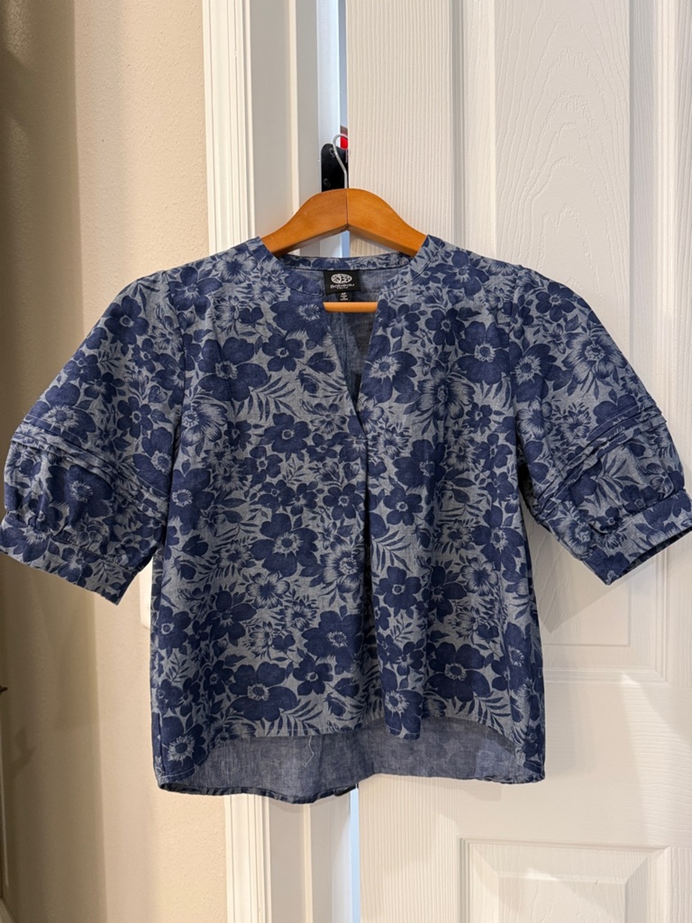 Blue Floral Crop Top